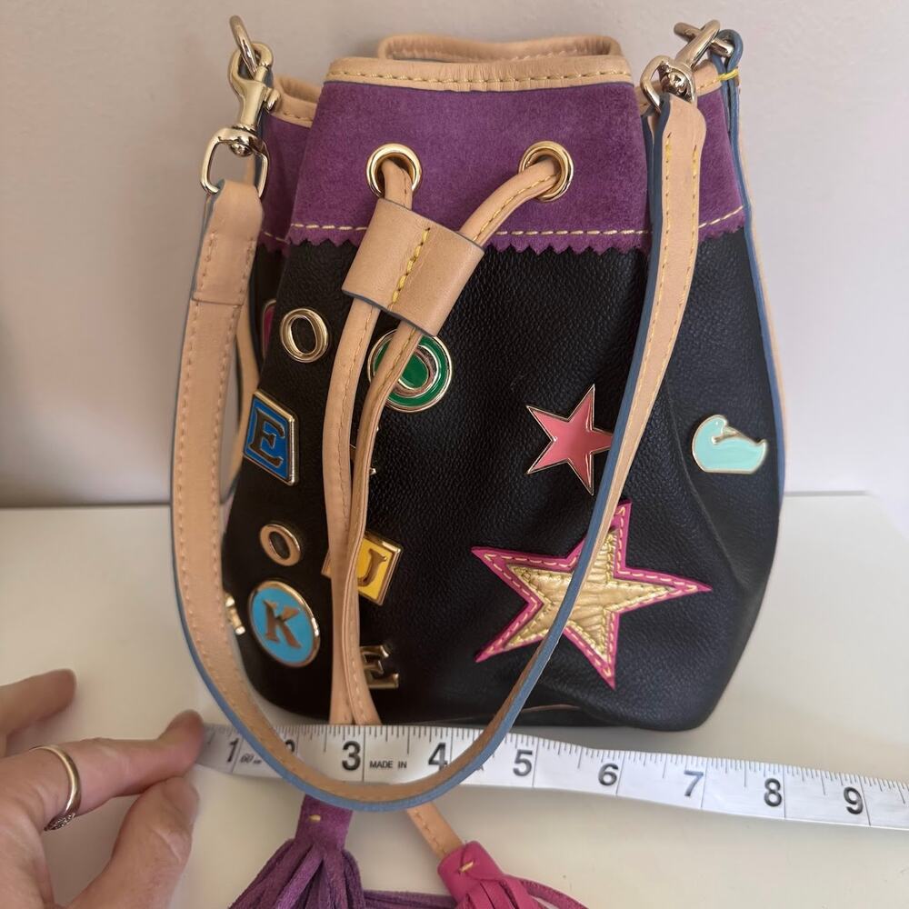 Dooney & Bourke Vintage #6 Drawstring Bucket Bag Lindsay Lohan Black Purse Y2K - Picture 13 of 14